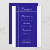 3.12x18 Empfang-Karte Blau & Weiß Einladung (Vorne/Hinten)