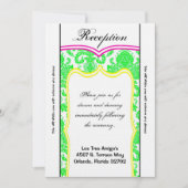 3.12x18 Empfang-Karte Neongrüner rosa orangefarben Einladung (Vorderseite)