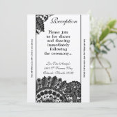 3.12x18 Empfang-Karte Vintage, schwarze Spitzen Einladung (Stehend Vorderseite)