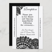 3.12x18 Empfang-Karte Vintage, schwarze Spitzen Einladung (Vorne/Hinten)