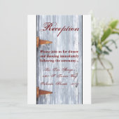 3.12x18 Empfang-Karte Weißwaschwalzenstaube Holztü Einladung (Stehend Vorderseite)