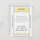 3.12x18 Empfang-Karte Zickzack Streifen grau gelb Einladung (Vorne/Hinten)