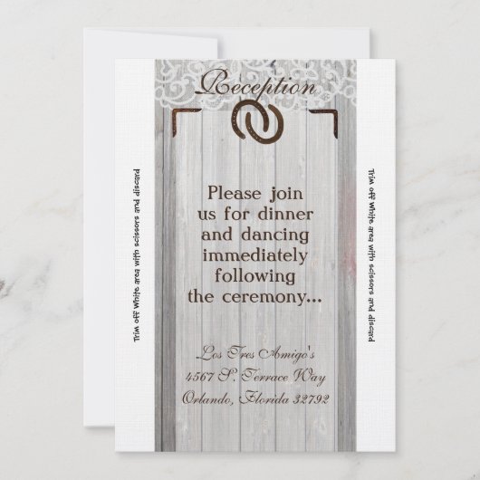 3.12x18 Empfang-Kartenpferd Schuhe Holz Einladung (Vorderseite)