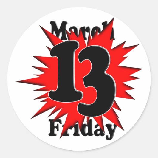 3-13 Freitag, 13. Runder Aufkleber (Vorderseite)