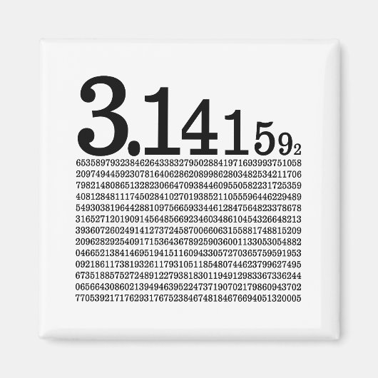 3,1415926 PI MAGNET (Vorne)