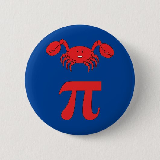 3.14 Crab Pie Pi Pun Funny Math Joke Button (Vorderseite)