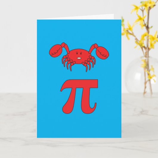 3.14 Crab Pie Pi Pun Funny Math Joke Karte (Gelbe Blume)