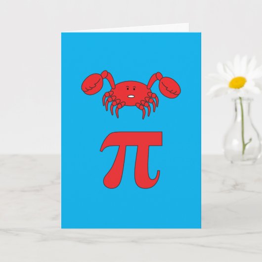 3.14 Crab Pie Pi Pun Funny Math Joke Karte (Kleine Pflanze)
