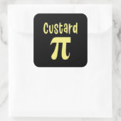 3.14 Custard Pie Pi Pun Funny Math Joke Quadratischer Aufkleber (Tasche)