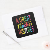 3.14 Ein großer Lehrer Inspiriere Pun Funny Math J Quadratischer Aufkleber (Umschlag)