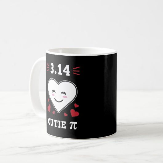 3.14 Herzliche Süsse Pi Funny Math Joke Kaffeetasse (Vorderseite Links)