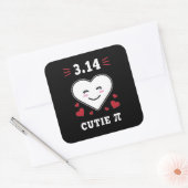 3.14 Herzliche Süsse Pi Funny Math Joke Quadratischer Aufkleber (Umschlag)