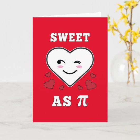 3.14 Herzsüß als Pi Funny Mathe Joke Karte (Gelbe Blume)