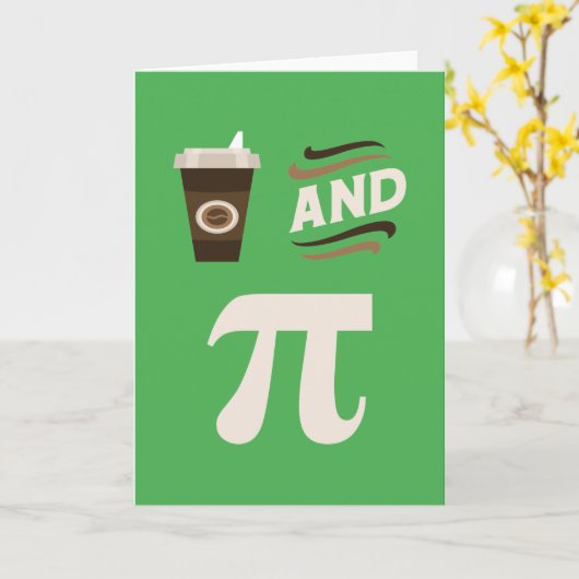3.14 Kaffee und Kuchen Pi Pun Funny Math Joke Karte (Gelbe Blume)
