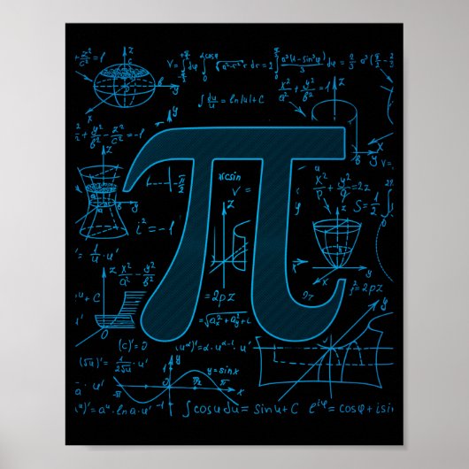 3.14 Pi Day Math Physics Irrational Number Circumf Poster (Vorne)