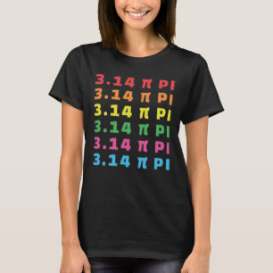 3.14 Pi Day Wiederholter Text T-Shirt