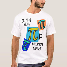 3,14 pi Ends Blue Yellow Green Symbols T-Shirt