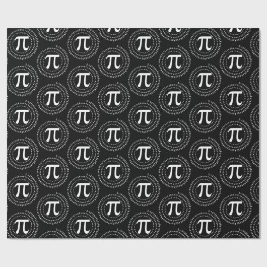 3.14 Pi Number Spiral Black Pi Day Geschenkpapier (Flach)