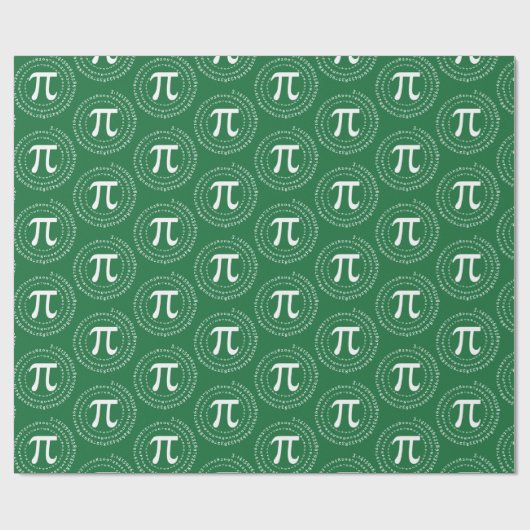 3.14 Pi Number Spiral Green Pi Day Geschenkpapier (Flach)
