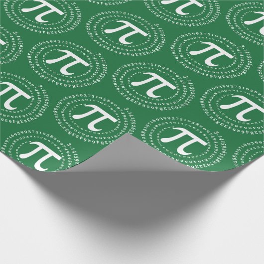 3.14 Pi Number Spiral Green Pi Day Geschenkpapier (Ecke)