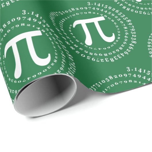 3.14 Pi Number Spiral Green Pi Day Geschenkpapier (Rolleneckpunkt)