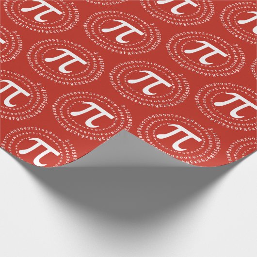 3.14 Pi Number Spiral Red Pi Day Geschenkpapier (Ecke)