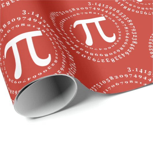 3.14 Pi Number Spiral Red Pi Day Geschenkpapier (Rolleneckpunkt)