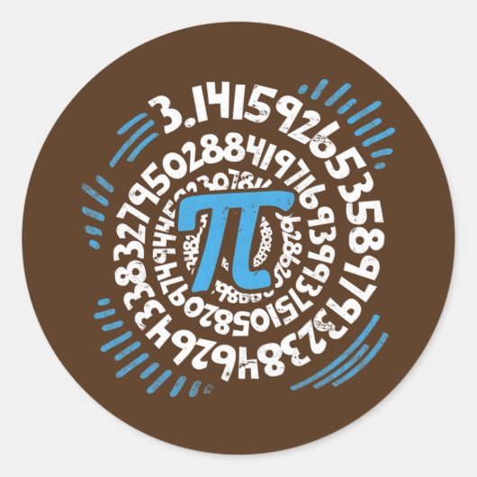 3 14 Pi Pop Art Spiral Math Science Geek Pi Day Runder Aufkleber (Vorderseite)