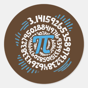 3 14 Pi Pop Art Spiral Math Science Geek Pi Day Runder Aufkleber