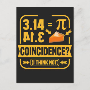 3.14 Pi und Apfelkuchen Zufall lustige Mathe-Nerd Postkarte