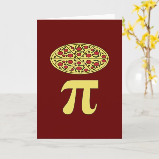 3.14 Pizza Pie Pi Pun Funny Math Joke Karte (Gelbe Blume)