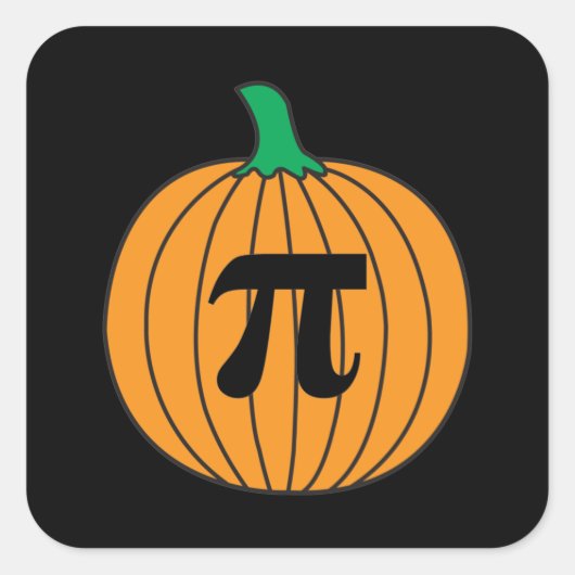 3.14 Pumpkin Pi Pun Funny Math Joke Quadratischer Aufkleber (Vorderseite)