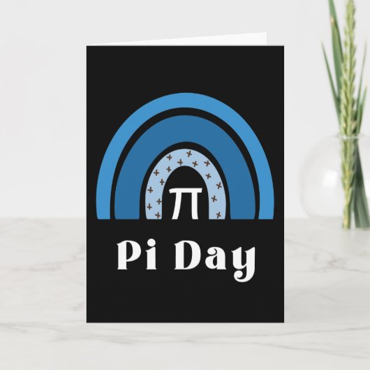 3.14 Rainbow Happy Pi Day Karte (Vorderseite)