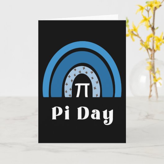 3.14 Rainbow Happy Pi Day Karte (Gelbe Blume)