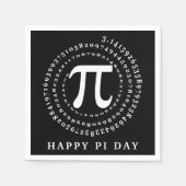 3.14 Spiral Number Happy Pi Day Black Serviette (Vorderseite)