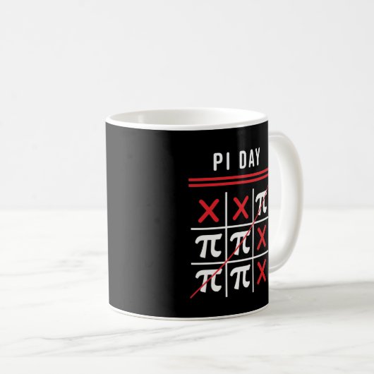 3.14 Tic-Tac-Toe-Noughts and Crosses Happy Pi Day Kaffeetasse (VorderseiteRechts)