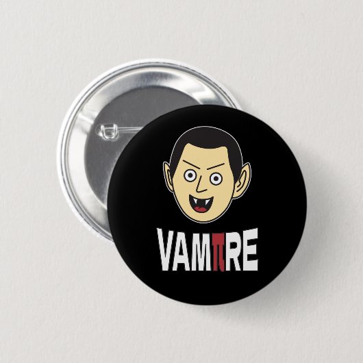 3.14 Vampire Pi Pun Funny Math Joke Button (Vorne & Hinten)