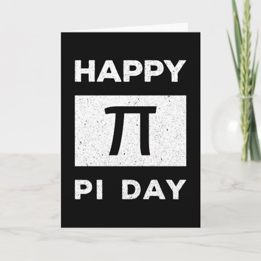 3.14 Vintager bekümmerter glücklicher Pi-Tag Karte (Vorderseite)