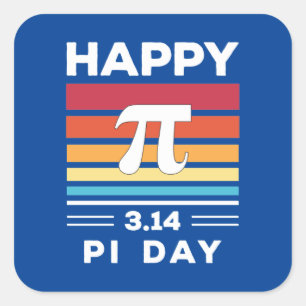 3.14 Vintager Glückstag bei Sonnenuntergang Quadratischer Aufkleber