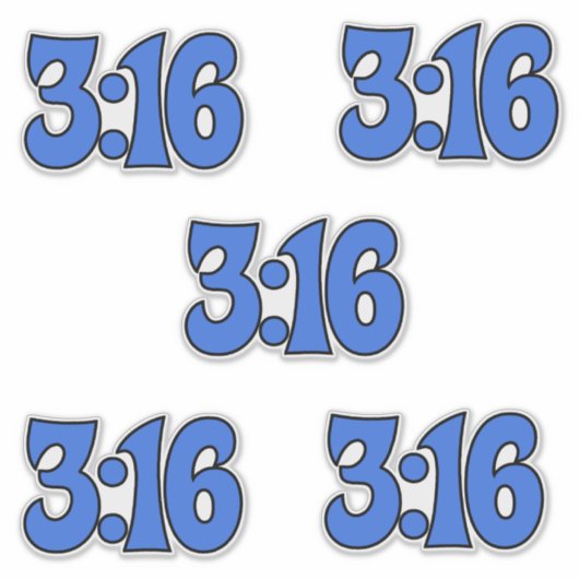 3:16, 5 Packungen Aufkleber (Vorderseite)