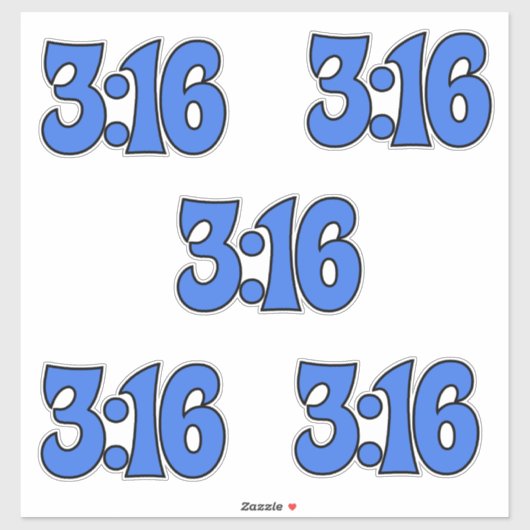 3:16, 5 Packungen Aufkleber (Blatt)