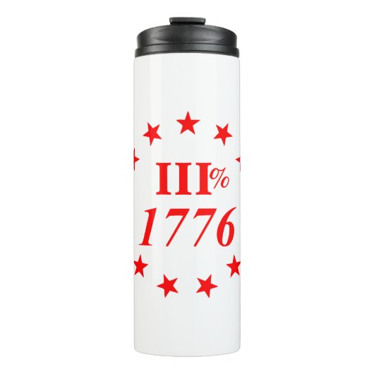 3 % 1776 Sterne #USAPatriotGraphics ©WhiteTigerLLC Thermosbecher (Vorderseite)
