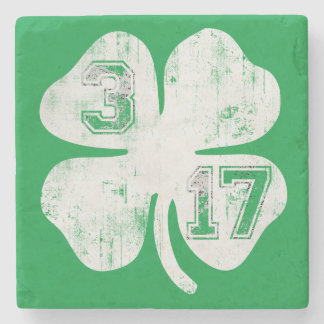 3/17 Kleeblatt St. Patricks Tages Steinuntersetzer