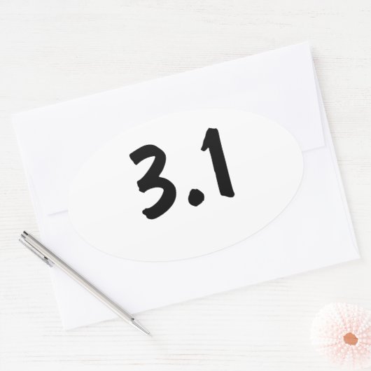 3,1 / 5k ovaler aufkleber (Umschlag)