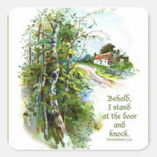 3:20 Schrift Quadratischer Aufkleber (Vorderseite)