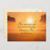 3:22 Seine Gnaden sind neu, Bibelverse Postkarte (Vorne/Hinten)