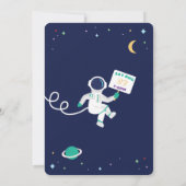 3 2 1 Blast Off Birthday Astronaut Space Theme Einladung (Rückseite)