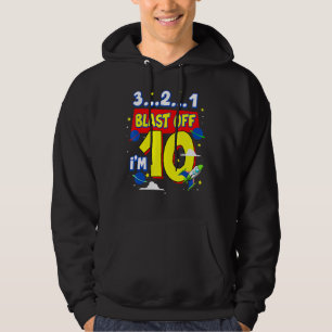 3 2 1 Blast Off Birthday Party Supplies 10 Jahre a Hoodie