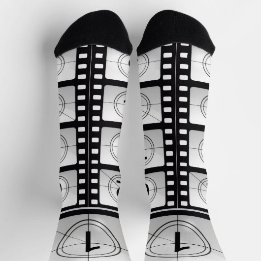 3...2..1..."Movie Countdown" Graue Crew Socken (Oben)