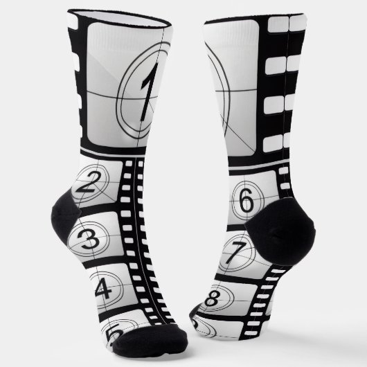 3...2..1..."Movie Countdown" Graue Crew Socken (Gewinkelt)